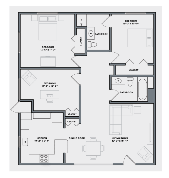 Floor Plans of Oak Park Manor in Oak Park, MI